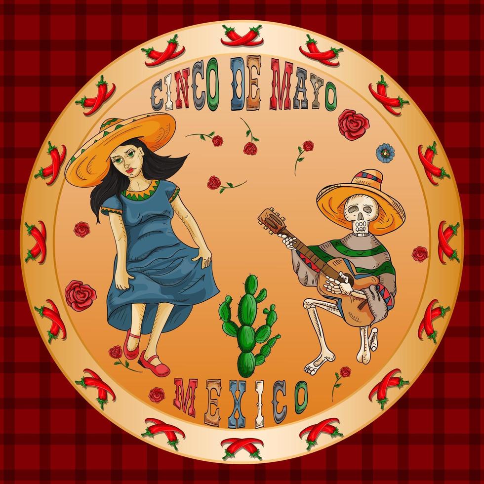 Illustrationsdesign des mexikanischen Themas der Cinco de Mayo-Feier vektor