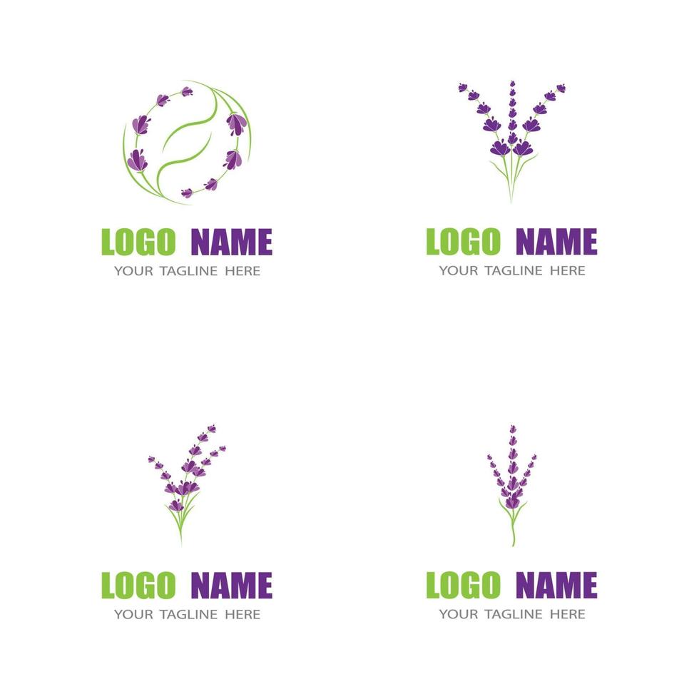 lavendel logotyp mall vektor symbol natur