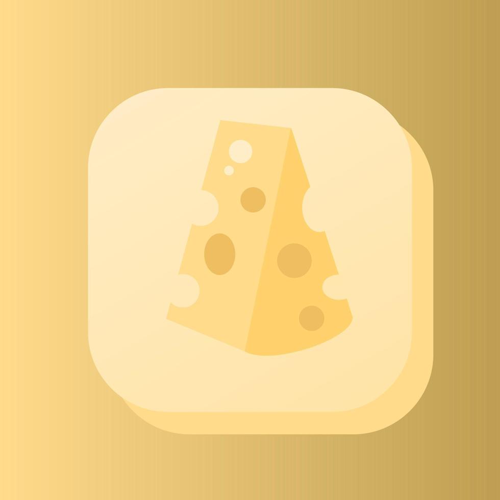 Käse 3d Taste Gliederung Symbol. gesund Ernährung Konzept. Käse Dreieck 3d Symbol Zeichen Vektor Illustration isoliert auf Gelb Farbe Hintergrund.