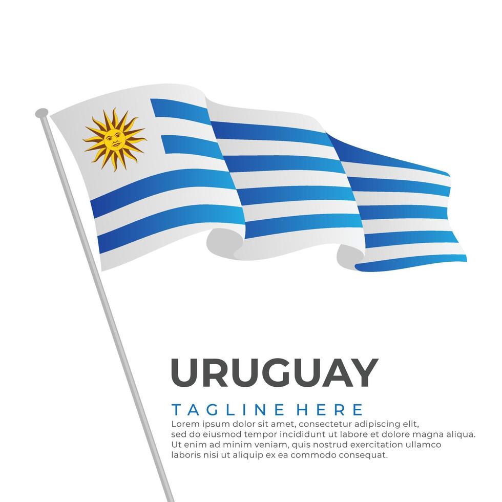 Vorlage Vektor Uruguay Flagge modern Design