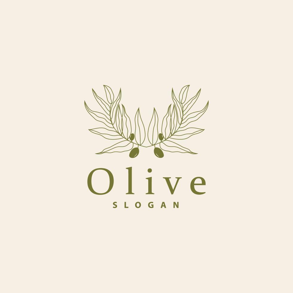 Olive Öl Logo, Olive Blatt Pflanze Kräuter- Garten Vektor, einfach elegant luxuriös Symbol Design Vorlage Illustration vektor