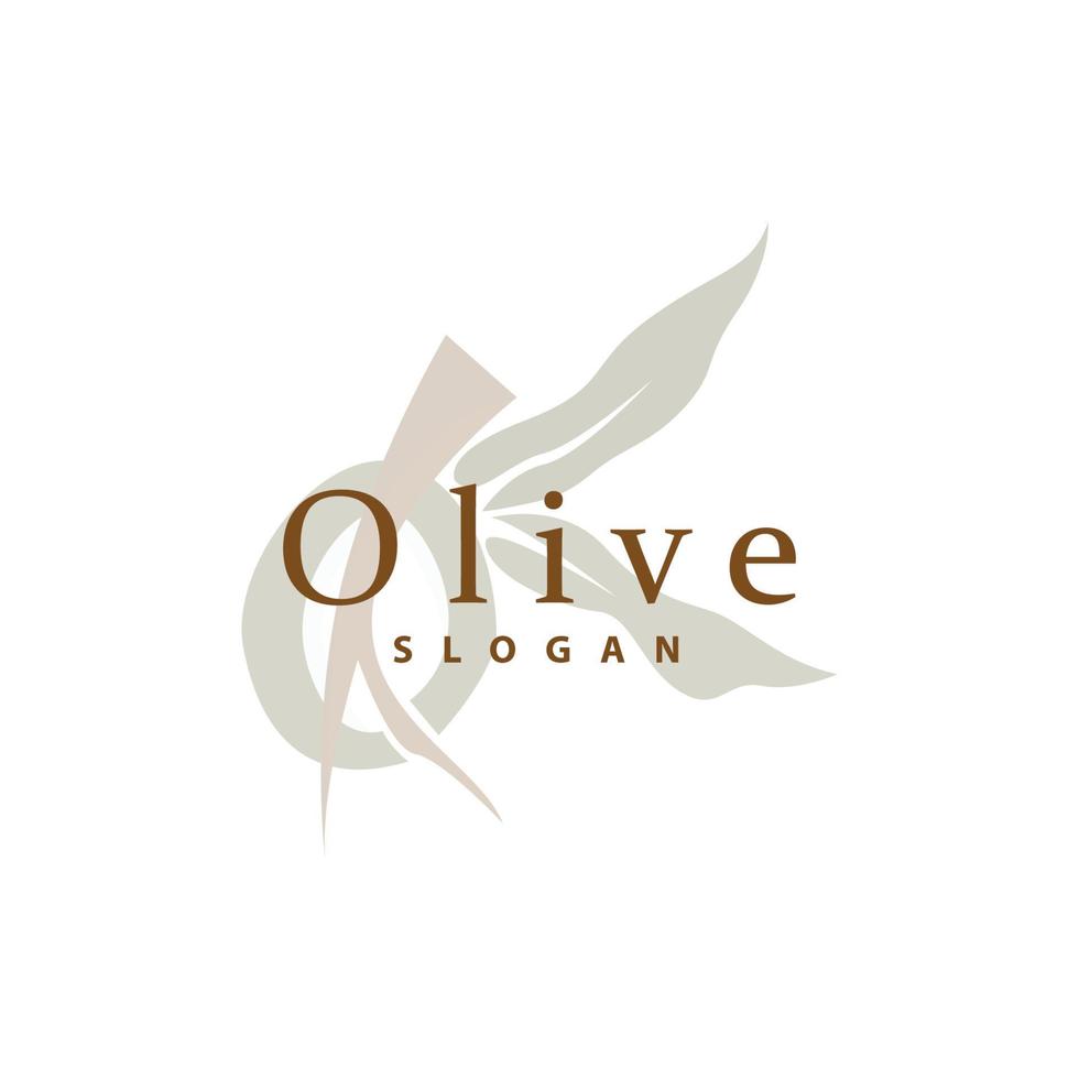 Olive Öl Logo, Olive Blatt Pflanze Kräuter- Garten Vektor, einfach elegant luxuriös Symbol Design Vorlage Illustration vektor