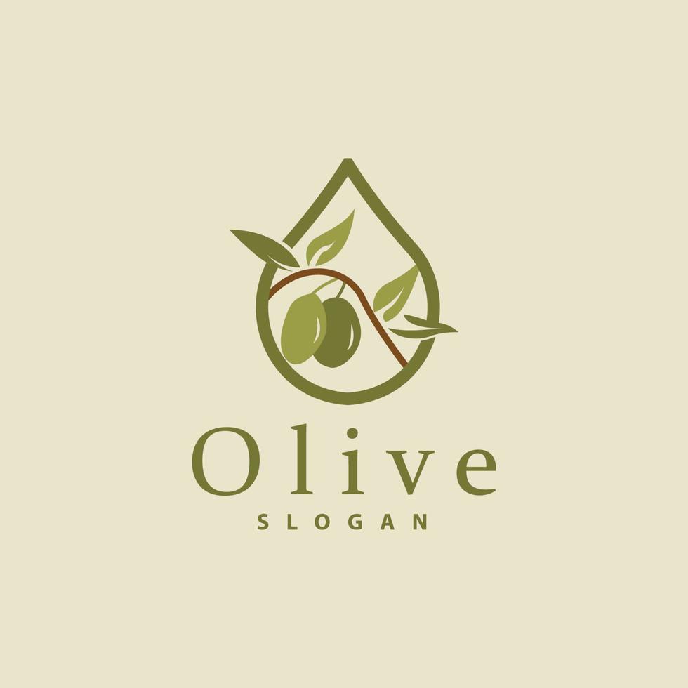 Olive Öl Logo, Olive Blatt Pflanze Kräuter- Garten Vektor, einfach elegant luxuriös Symbol Design Vorlage Illustration vektor