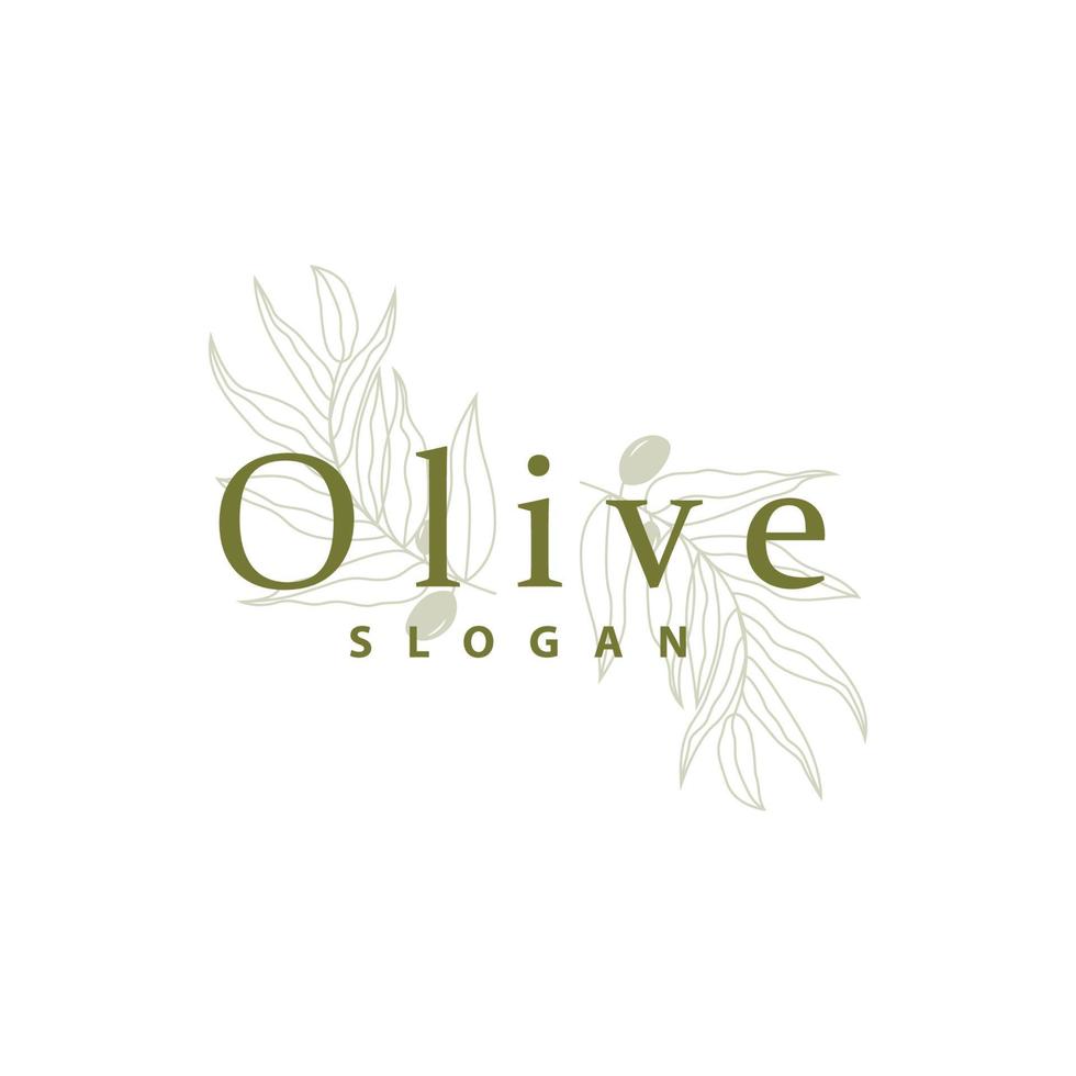 Olive Öl Logo, Olive Blatt Pflanze Kräuter- Garten Vektor, einfach elegant luxuriös Symbol Design Vorlage Illustration vektor