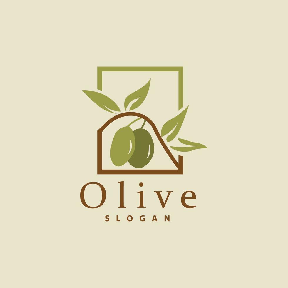 Olive Öl Logo, Olive Blatt Pflanze Kräuter- Garten Vektor, einfach elegant luxuriös Symbol Design Vorlage Illustration vektor