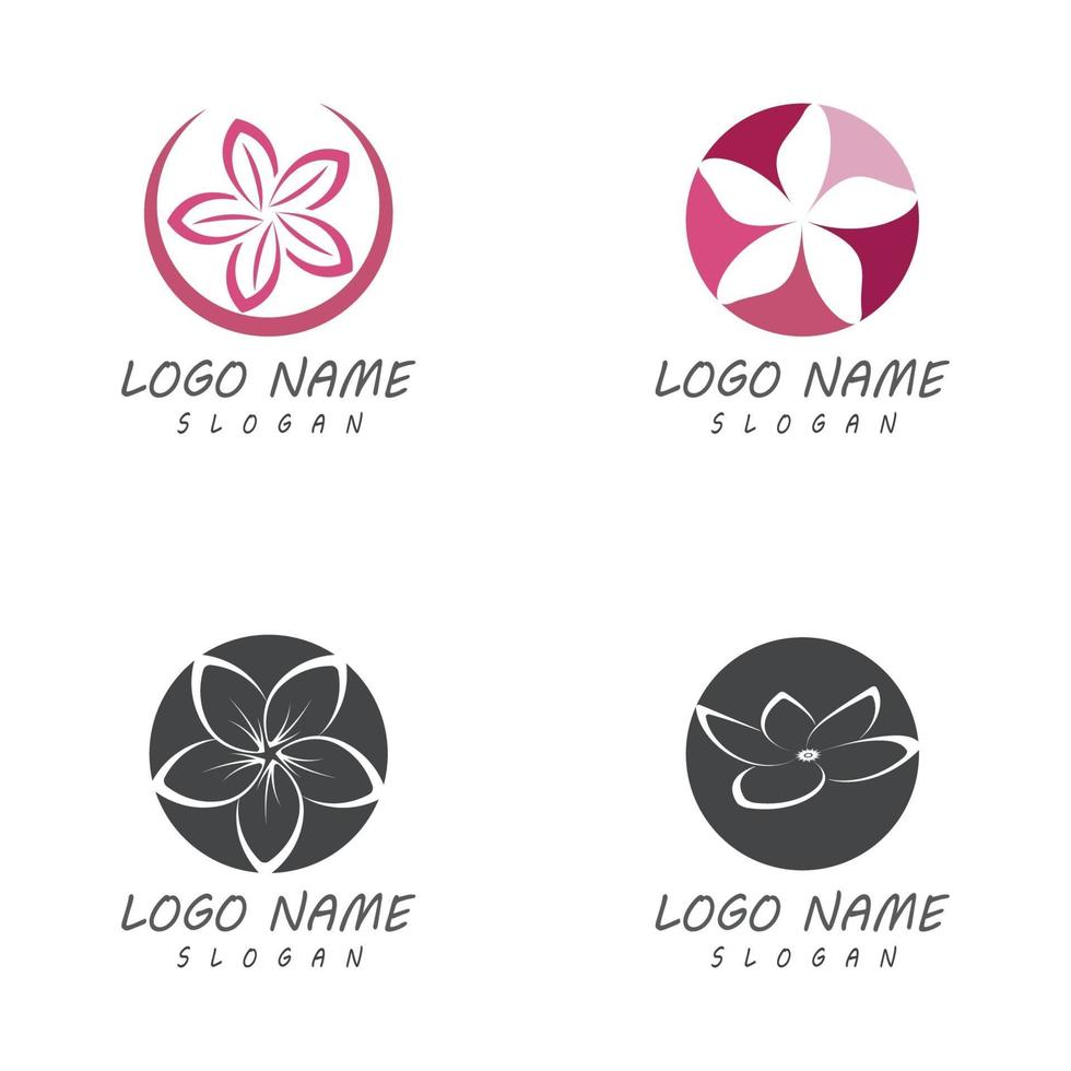 Schönheit Plumeria Symbol Blumen Design Illustration Vorlage vektor