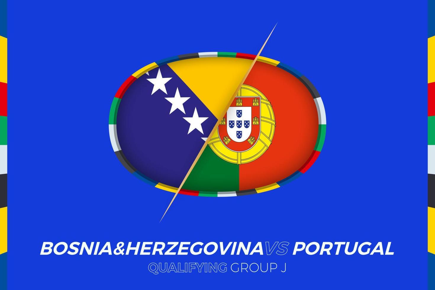 Bosnien und Herzegowina vs. Portugal Symbol zum europäisch Fußball Turnier Qualifikation, Gruppe j. vektor