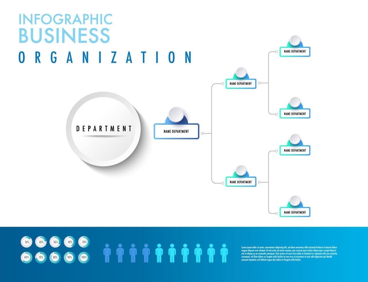 Infografik zum Geschäft Organisation Diagramm Modell- Abteilung Vorlage, leicht zu Veränderung Titel und verwenden könnte anwenden Daten Zeitleiste Diagramm Roadmap Bericht oder Fortschritt Präsentation. vektor