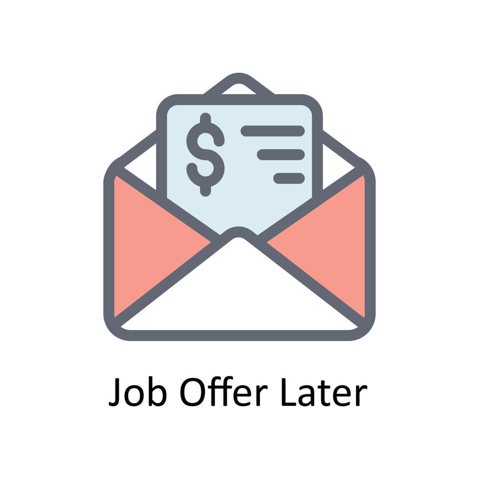 Job Angebot später Vektor füllen Gliederung Symbole. einfach Lager Illustration Lager