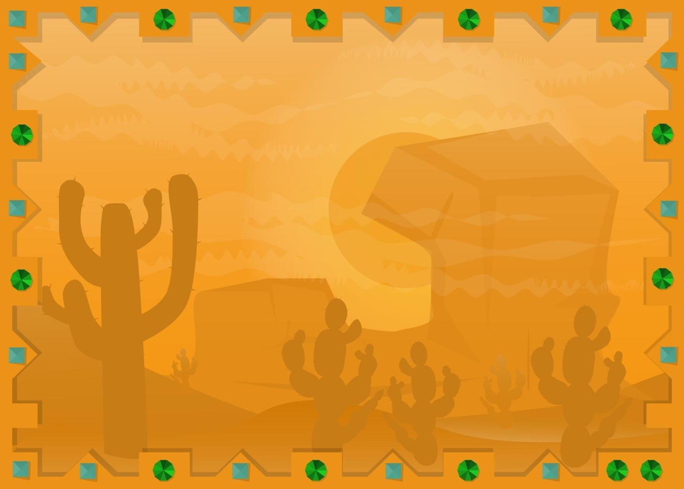 Landschaft mexikanische Wüste 4 im Rahmen vektor