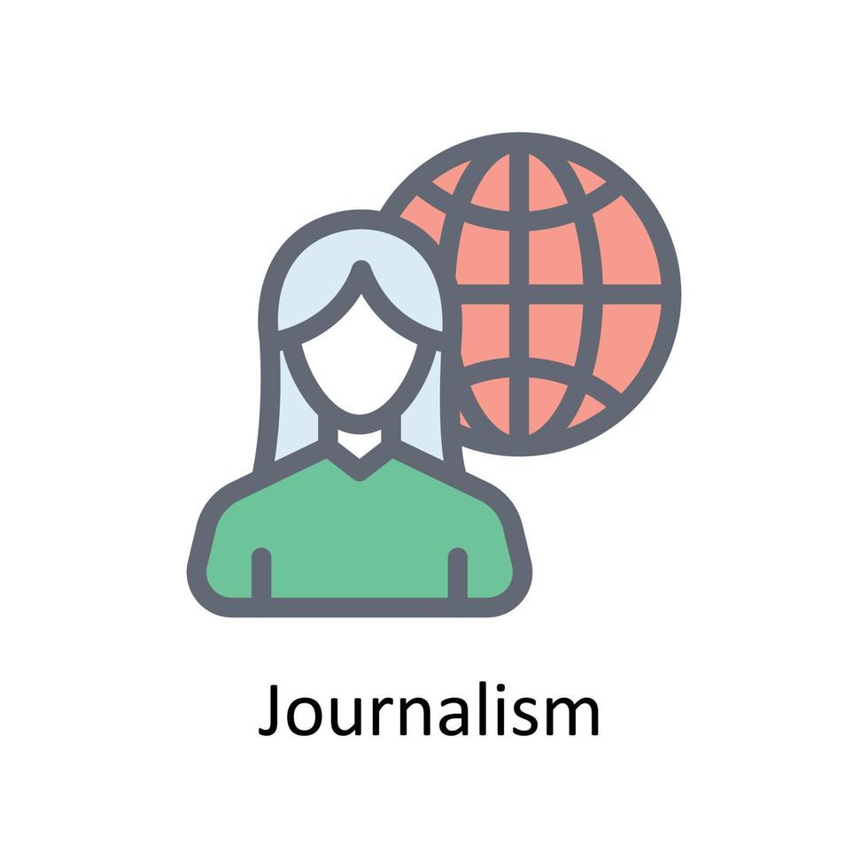 Journalismus Vektor füllen Gliederung Symbole. einfach Lager Illustration Lager
