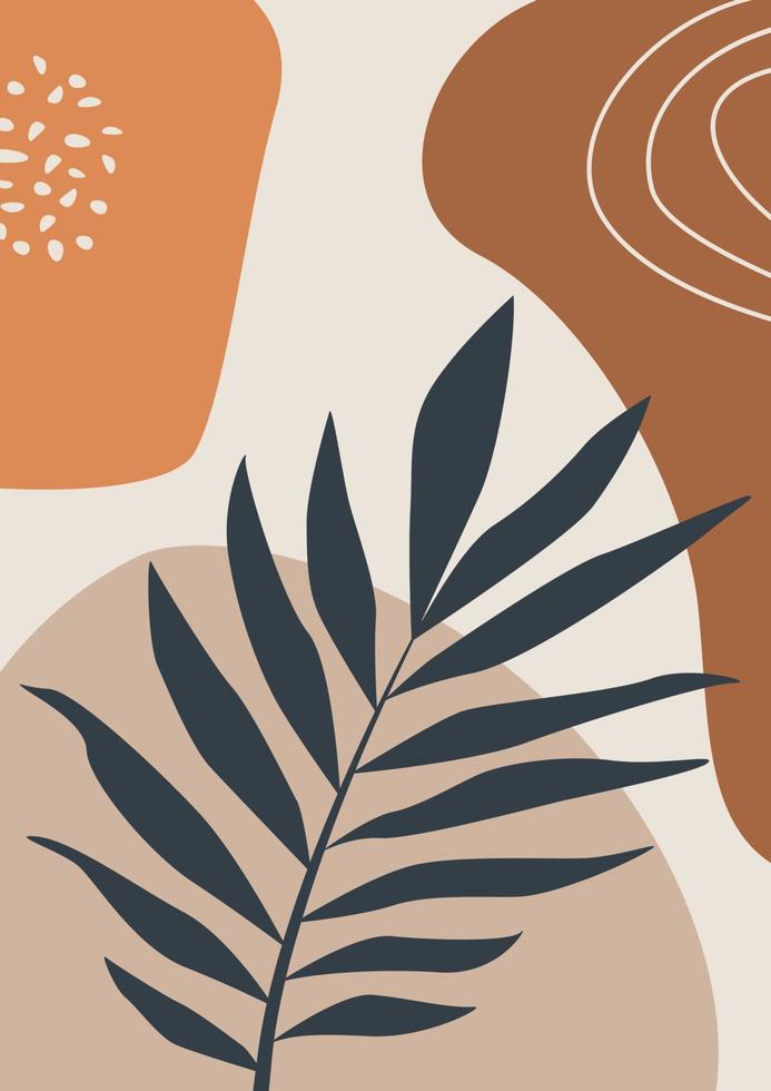 modern abstrakt boho affisch. jord toner organisk former. samtida design för affisch, banner, hälsning kort, flygblad, social media posta, berättelse. minimalistisk mitten århundrade stil vektor illustration.