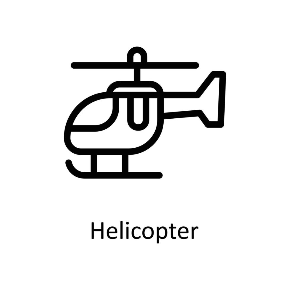 helikopter vektor översikt ikoner. enkel stock illustration stock