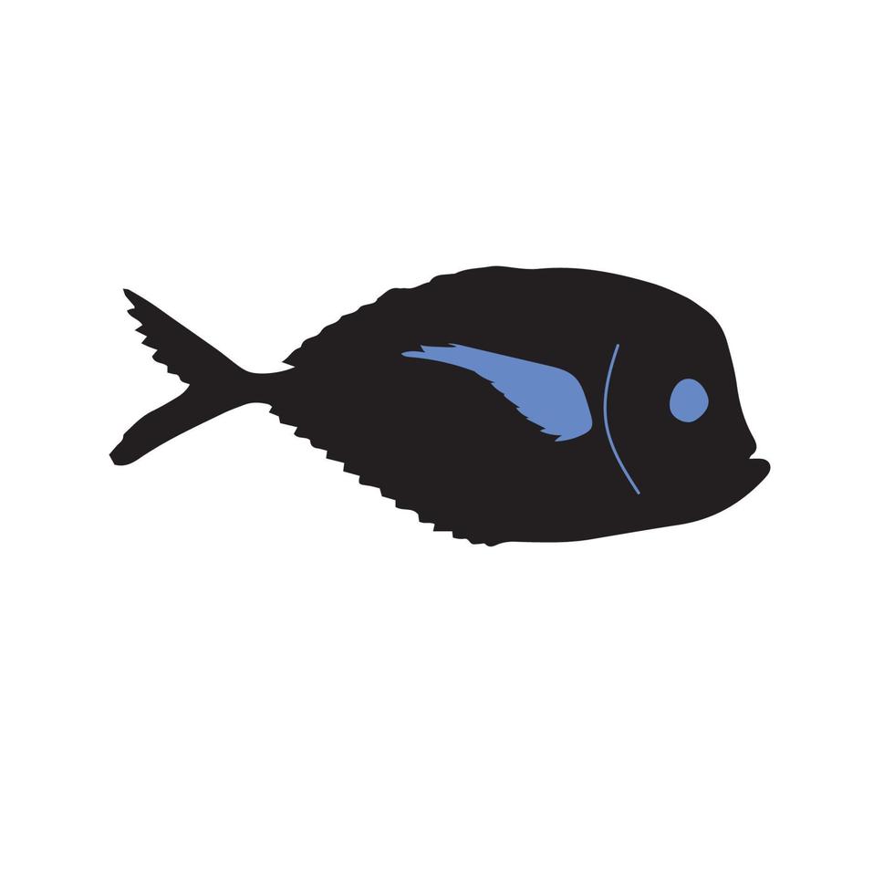 süß schwarz Fisch Vektor Illustration Symbol. tropisch Fisch, Meer Fisch, Aquarium Fisch