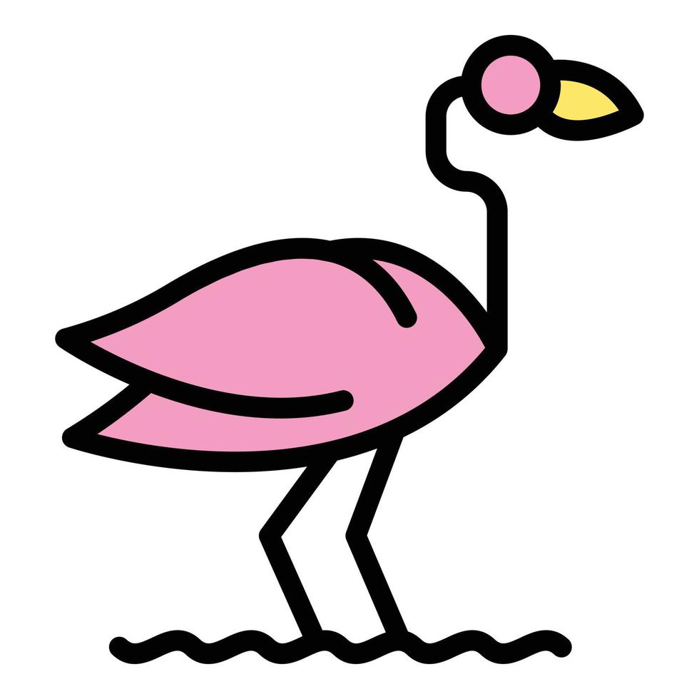 waterbird flamingo ikon vektor platt