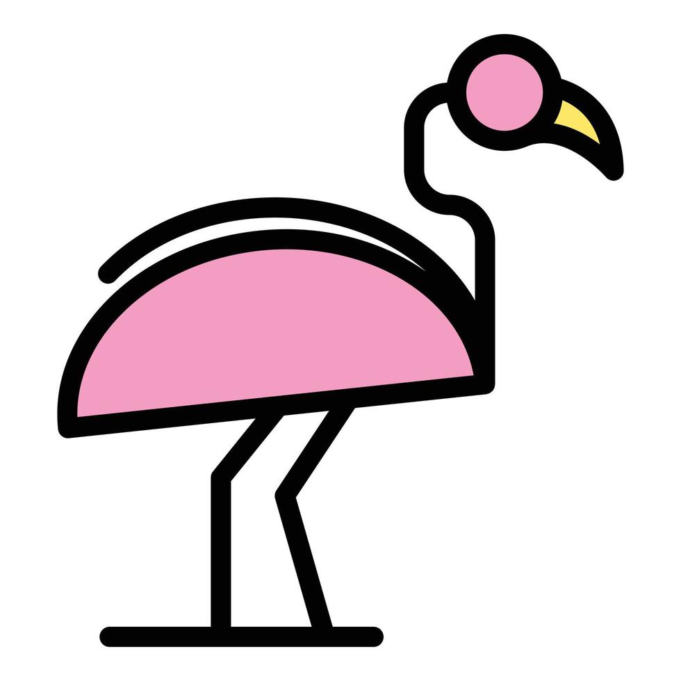 sjö flamingo ikon vektor platt