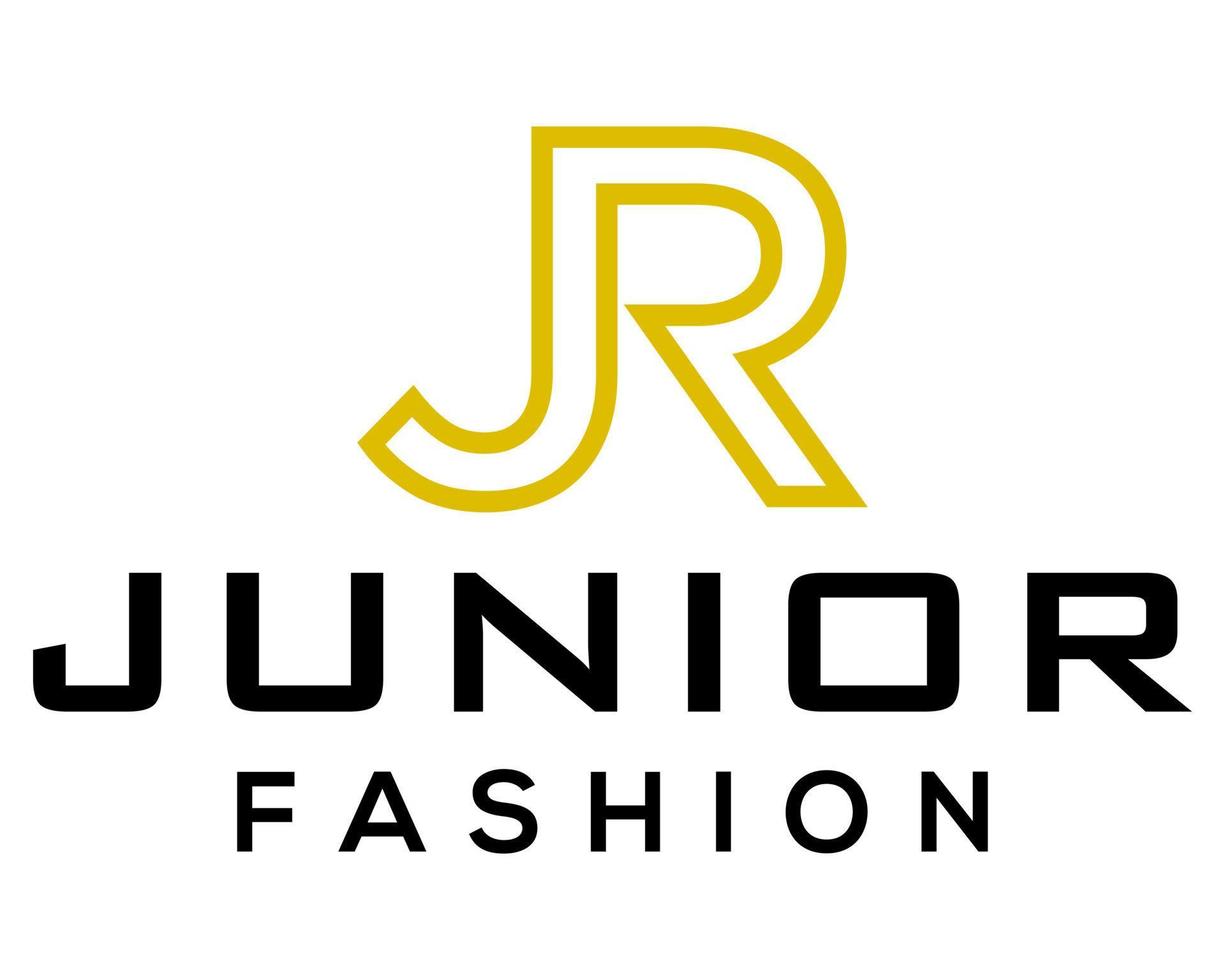 jr Brief Monogramm Mode Logo Design. vektor