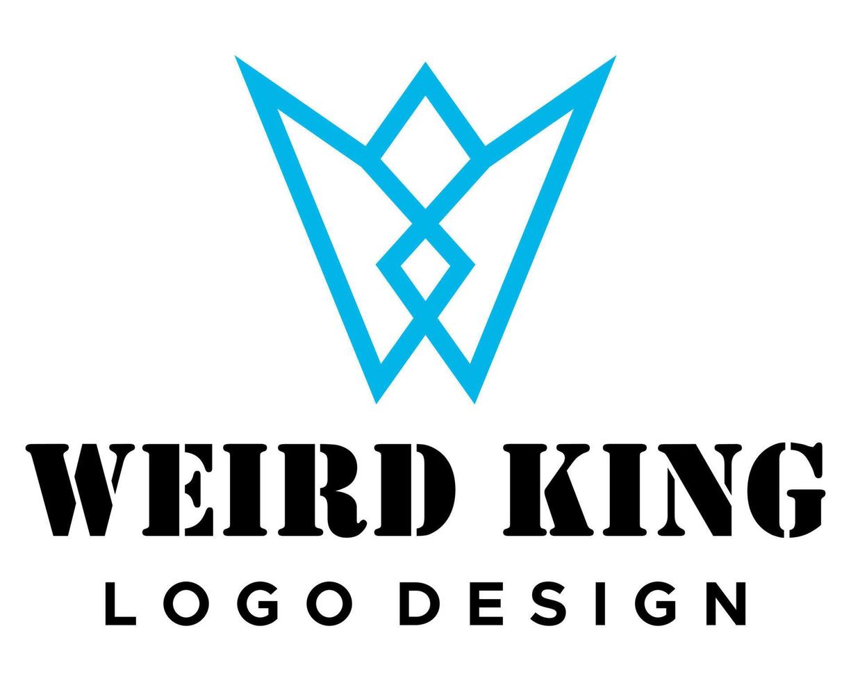 geometrisk kung krona logotyp design. vektor