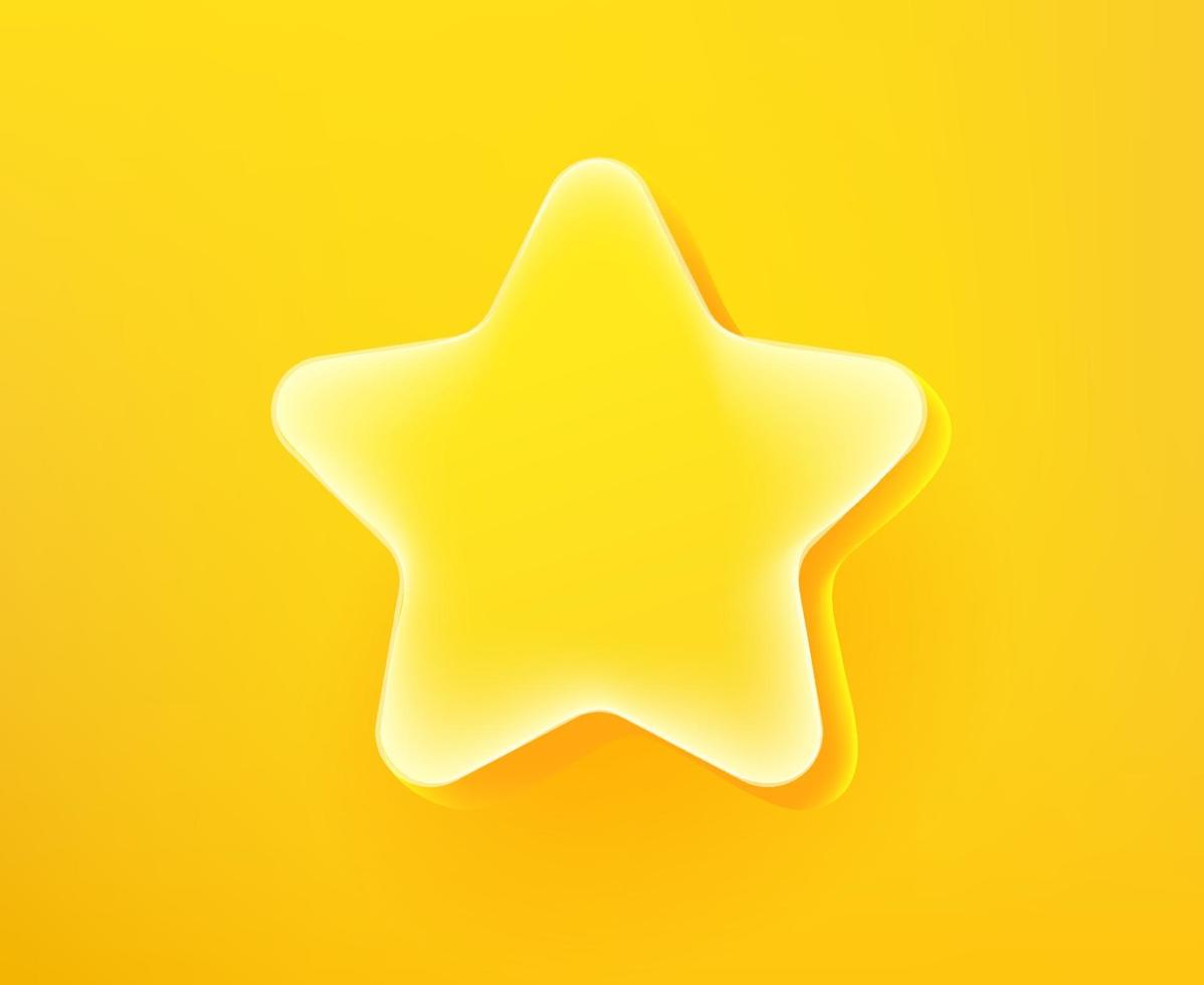 Golden Star Emoticon. Editierbare Vektorillustration des 3d Comic-Stils vektor