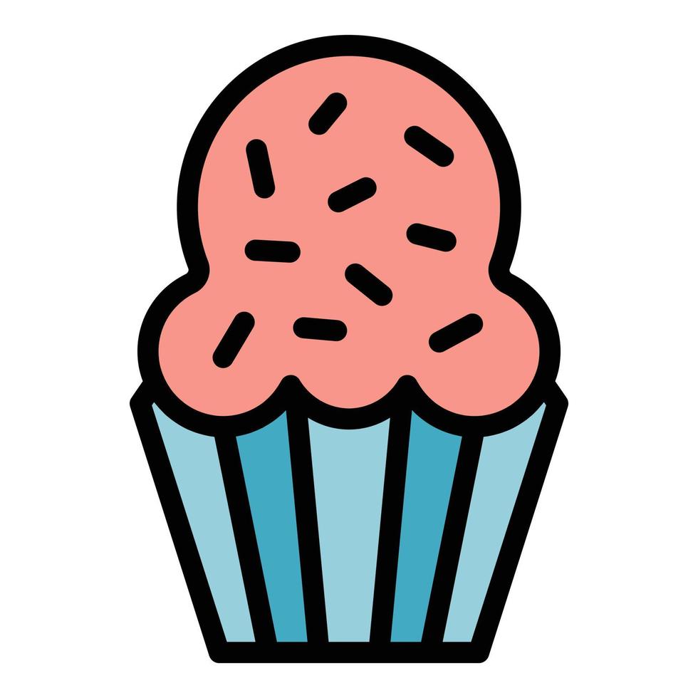 bakad muffin ikon vektor platt