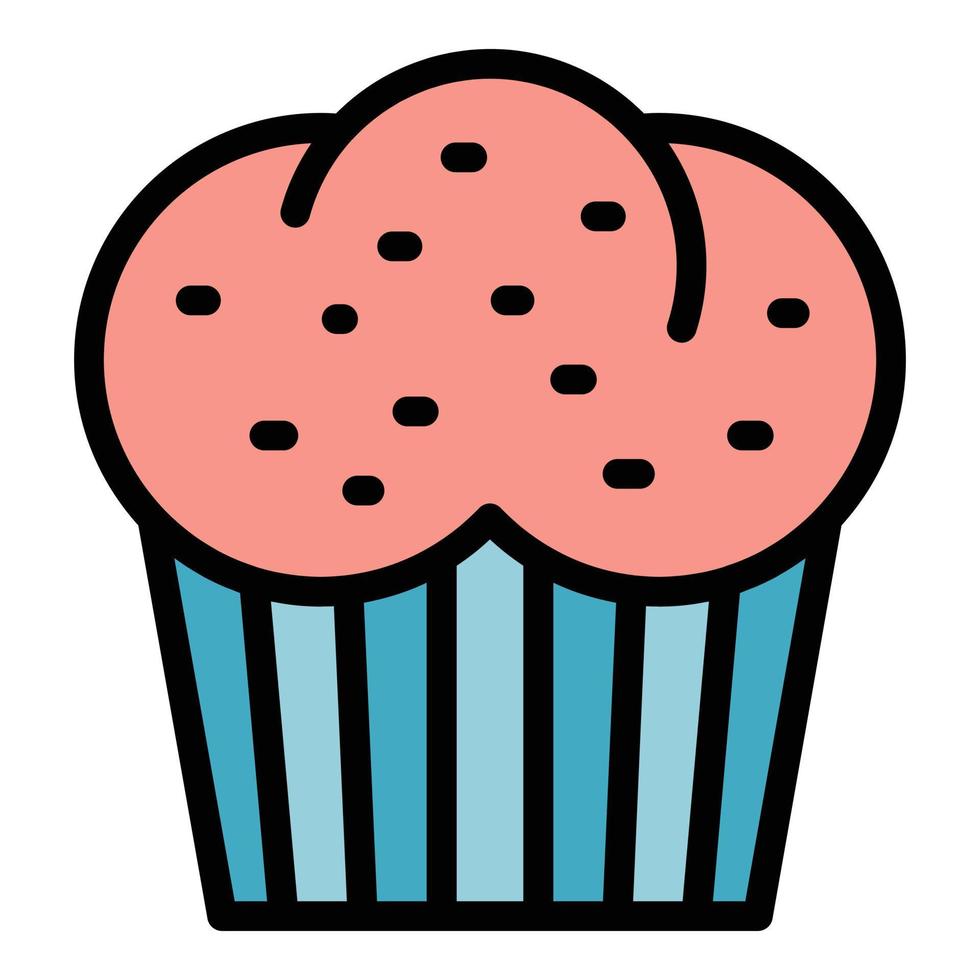 krämig muffin ikon vektor platt