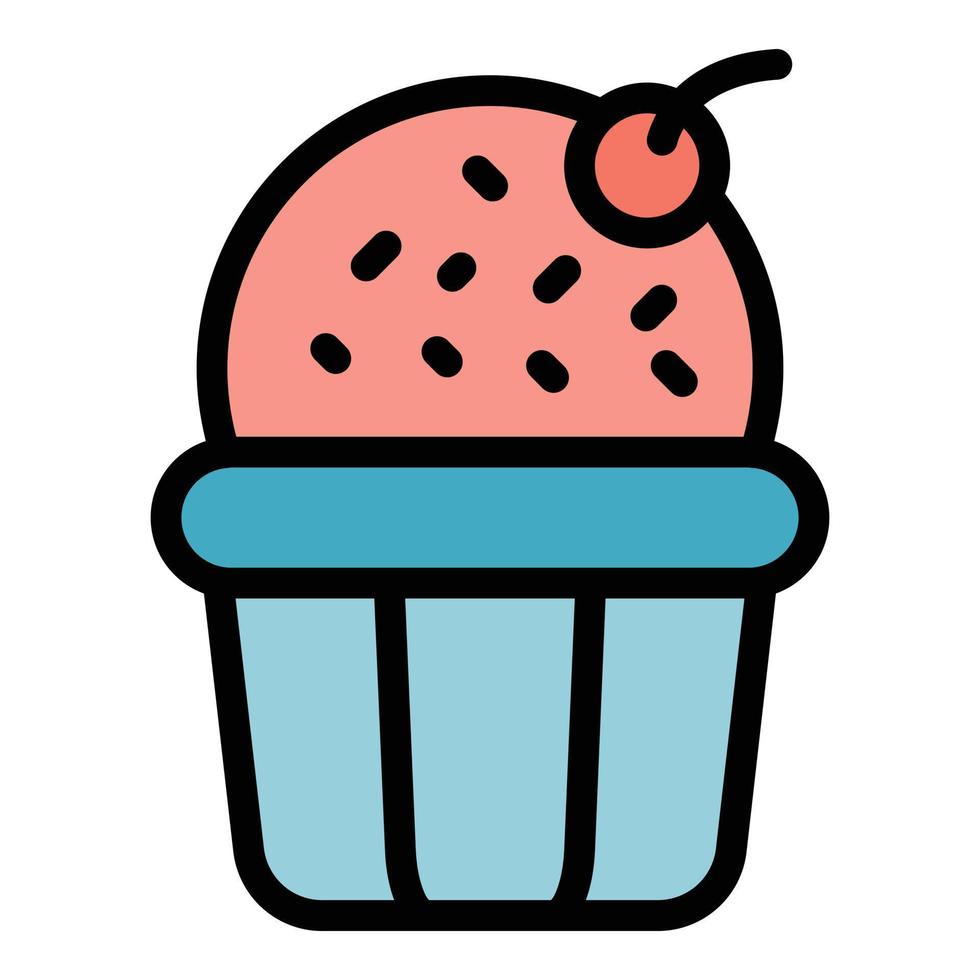 Dessert Muffin Symbol Vektor eben