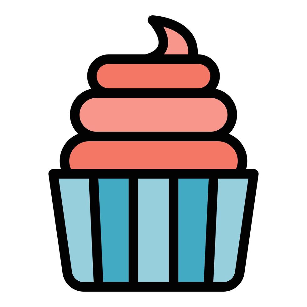 Süss Cupcake Symbol Vektor eben