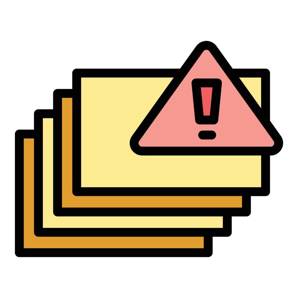 varning utskrift ark ikon vektor platt