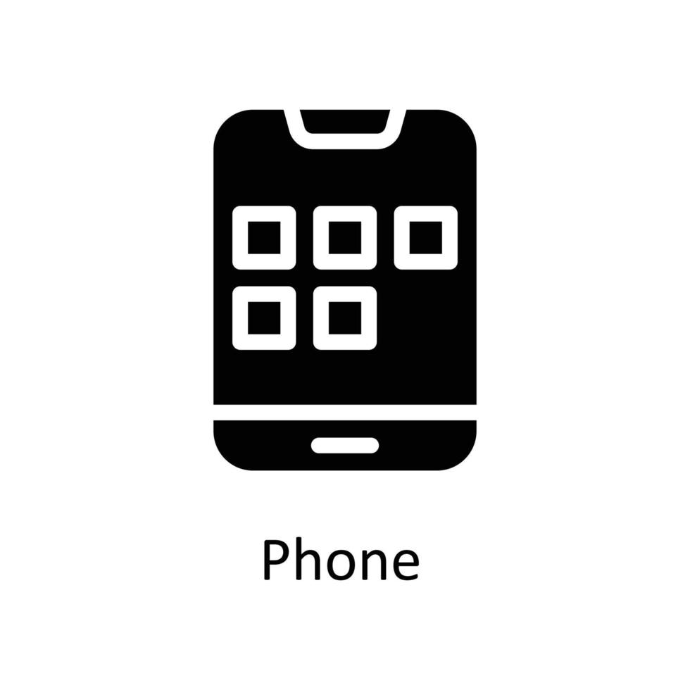 Telefon Vektor solide Symbole. einfach Lager Illustration Lager