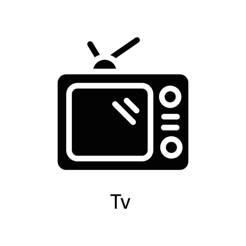 TV vektor fast ikoner. enkel stock illustration stock