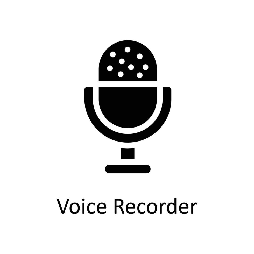 röst inspelare vektor fast ikoner. enkel stock illustration stock