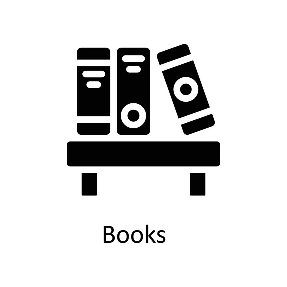 böcker vektor fast ikoner. enkel stock illustration stock
