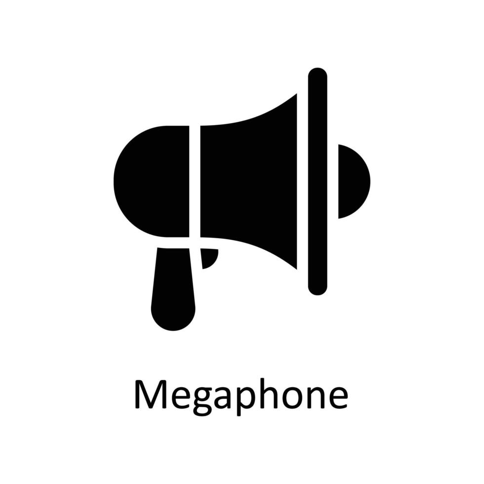 Megaphon Vektor solide Symbole. einfach Lager Illustration Lager
