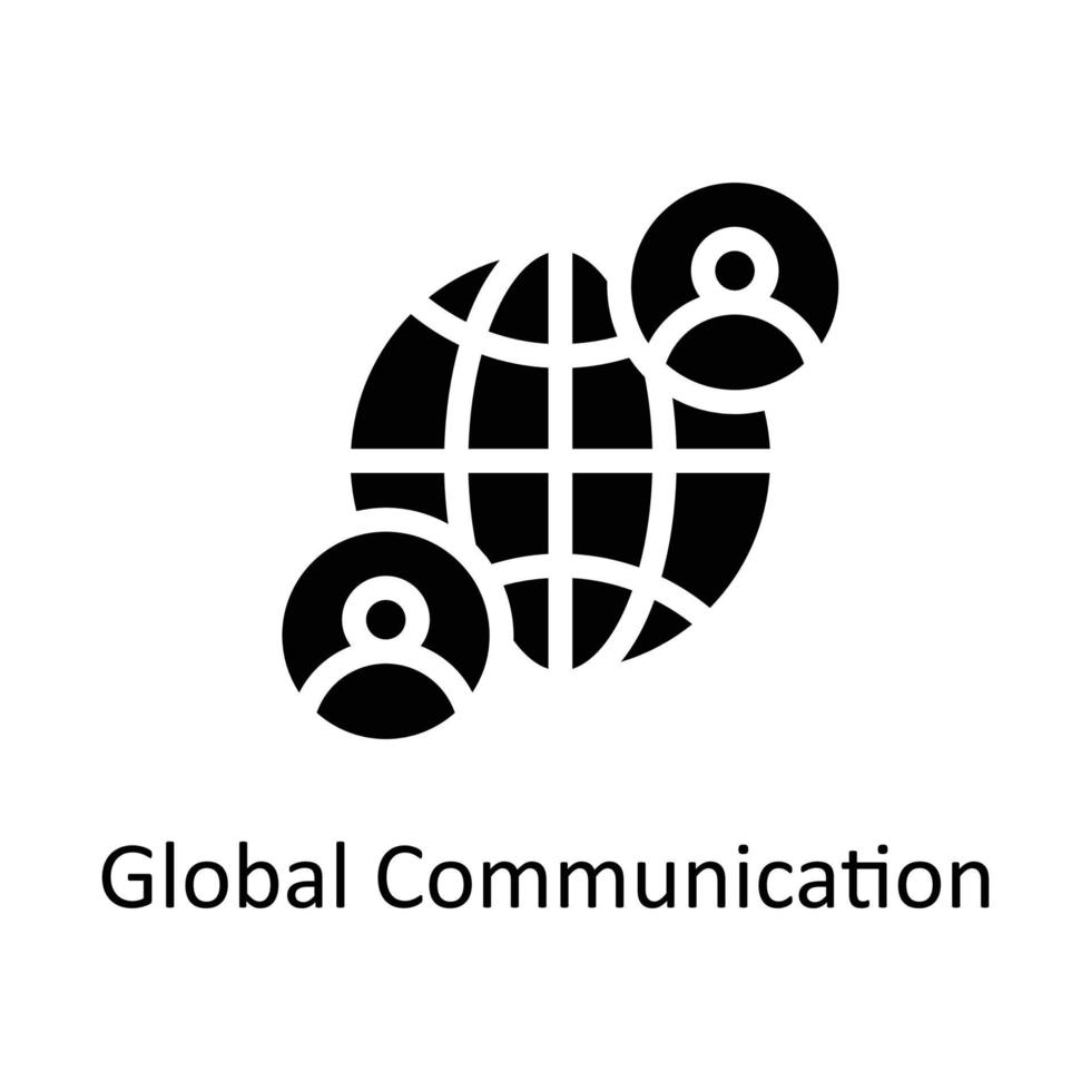 global kommunikation vektor fast ikoner. enkel stock illustration stock
