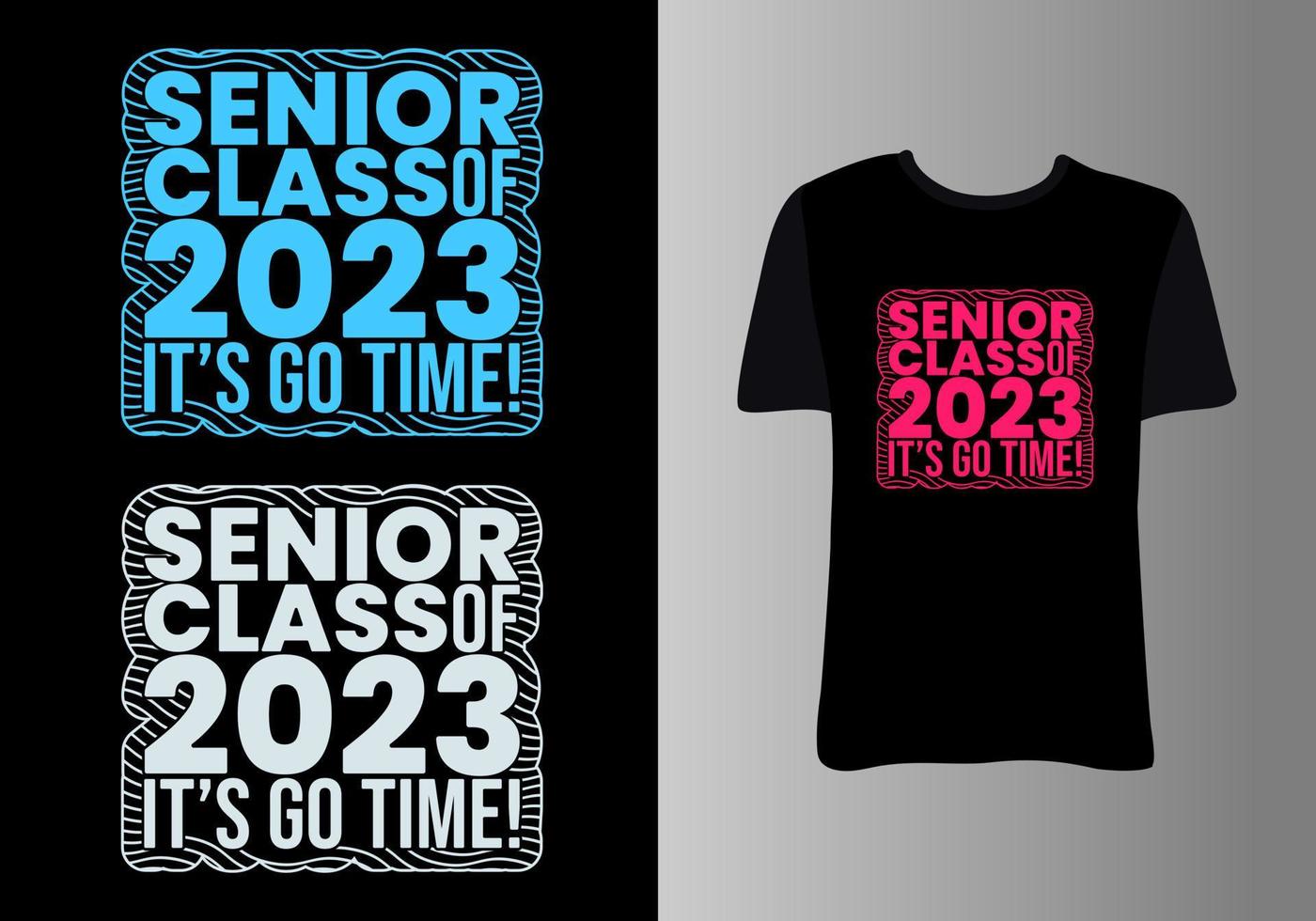 senior klass av 2023. kläder design för hälsning, congratulation händelse, t-shirt, fest, hög skola eller högskola examen. vektor