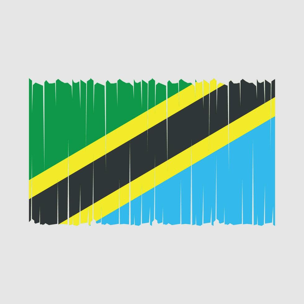 tanzania flagga vektor illustration