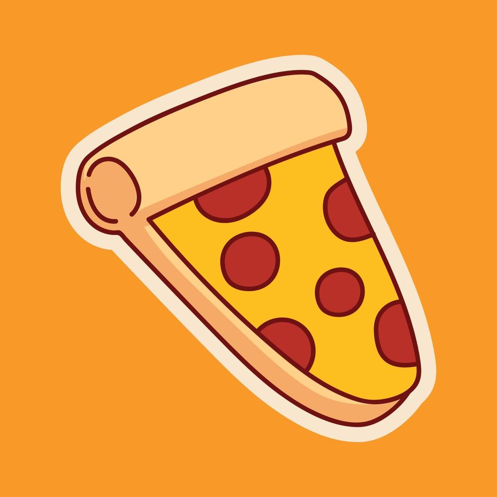 Pizza Aufkleber Charakter vektor