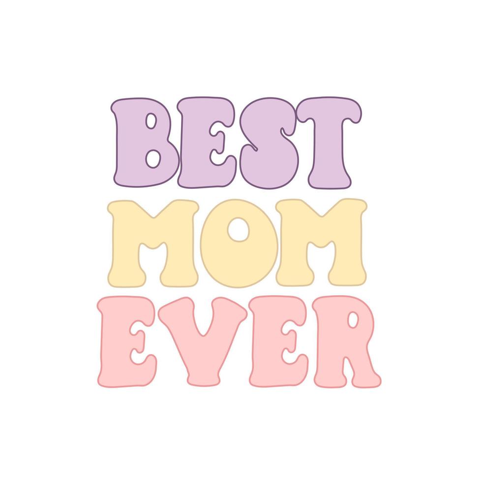 Beste Mama immer. Hand Zeichnung Beschriftung, Dekoration Elemente. bunt eben Stil Illustration. Design zum Karten, Drucke, Poster, Startseite vektor