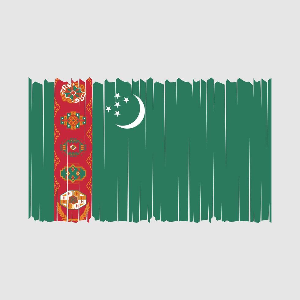 Turkmenistan Flagge Vektor Illustration