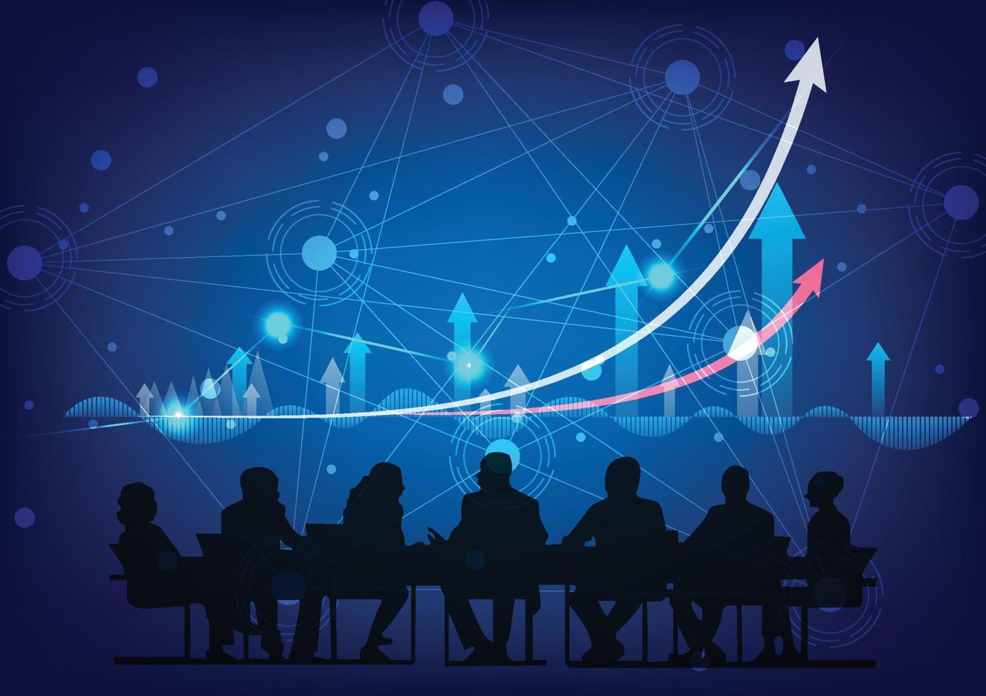 vektor av företag människor med infografik. hitech teknologi.