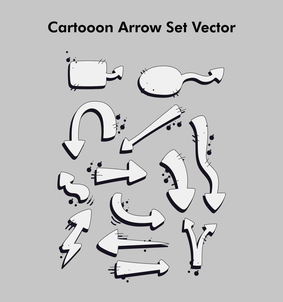 tecknad serie pil uppsättning vektor