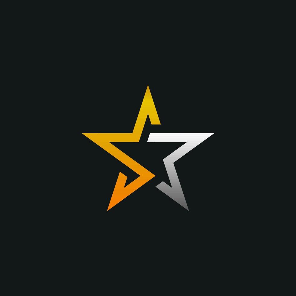 Gold Silber Star Logo Star vektor