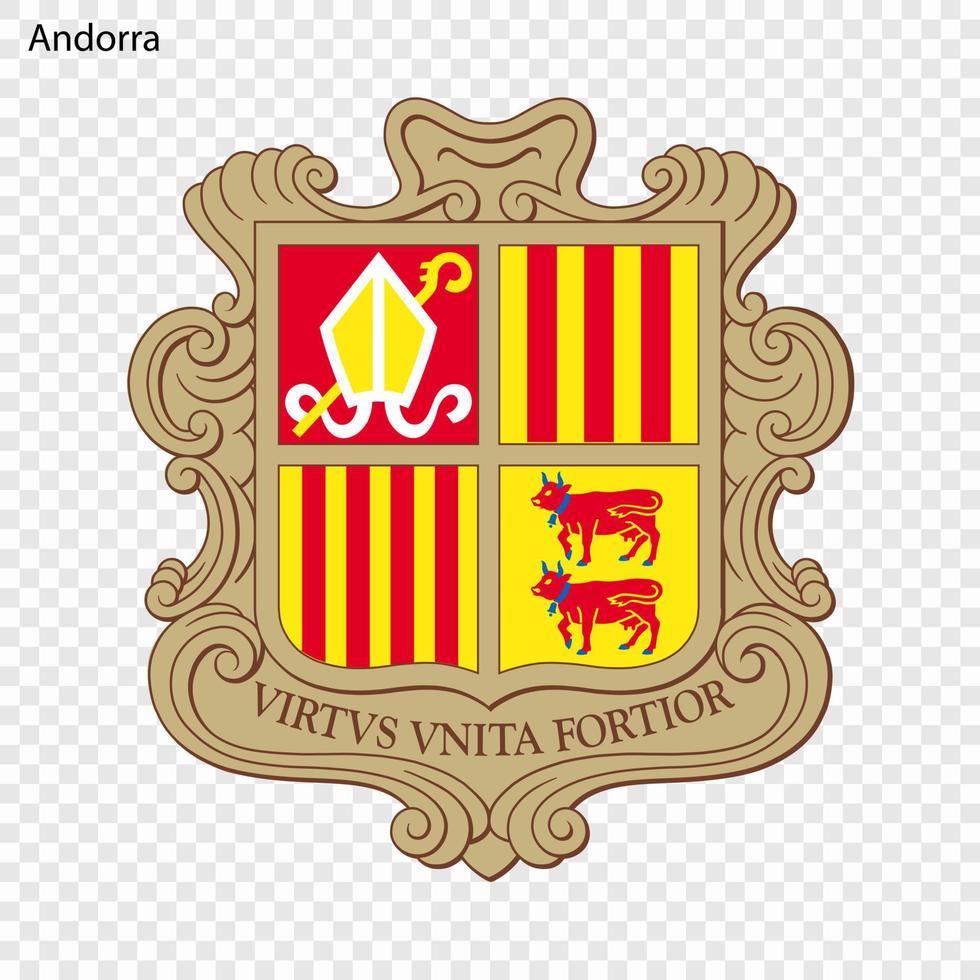 National Emblem oder Symbol Andorra vektor