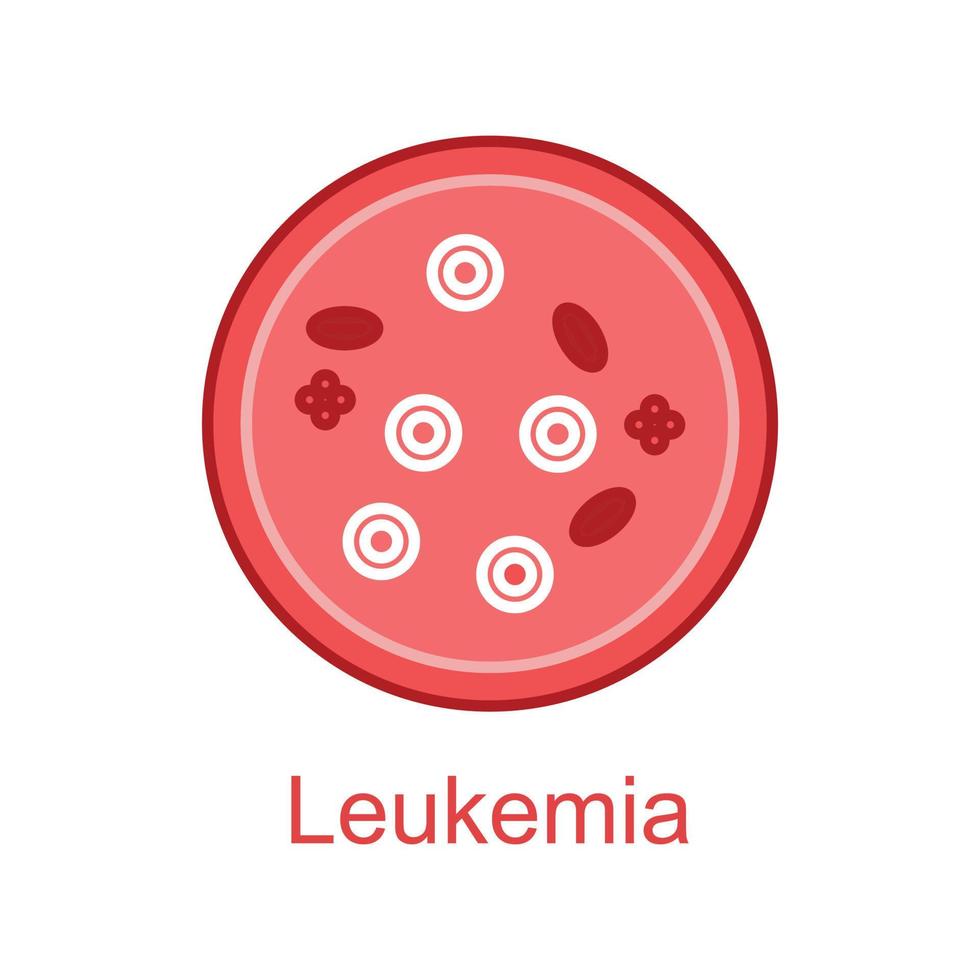 leukemi ikon platt Färg vektor