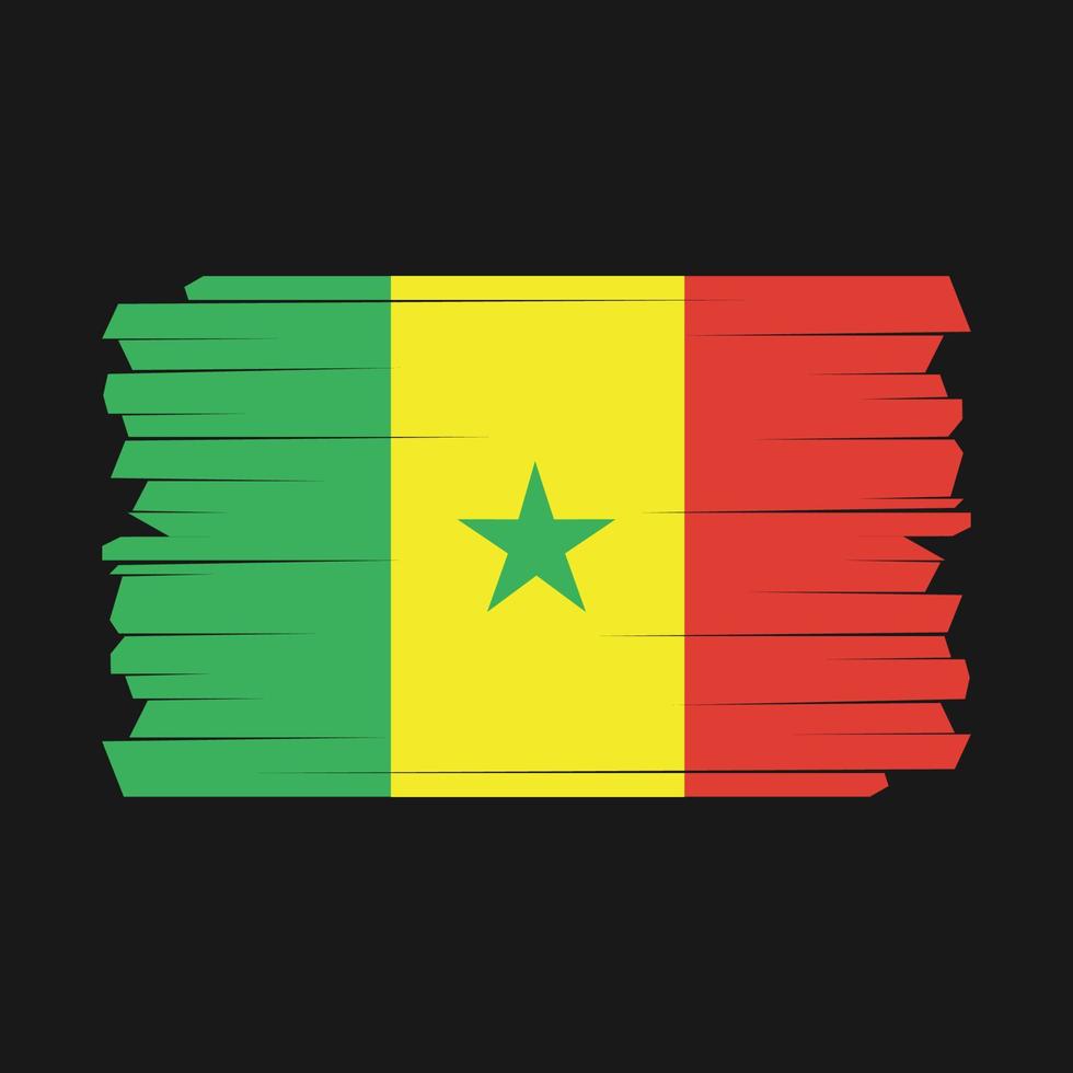 senegal flagga borste vektor