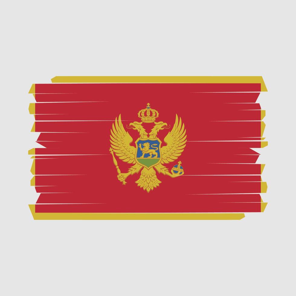 montenegro flagga borste vektor