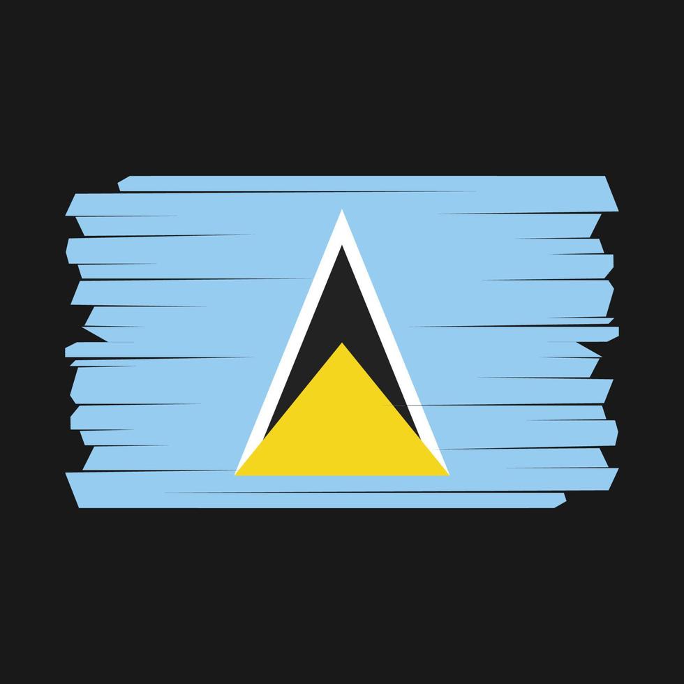 Bürste mit St. Lucia-Flagge vektor