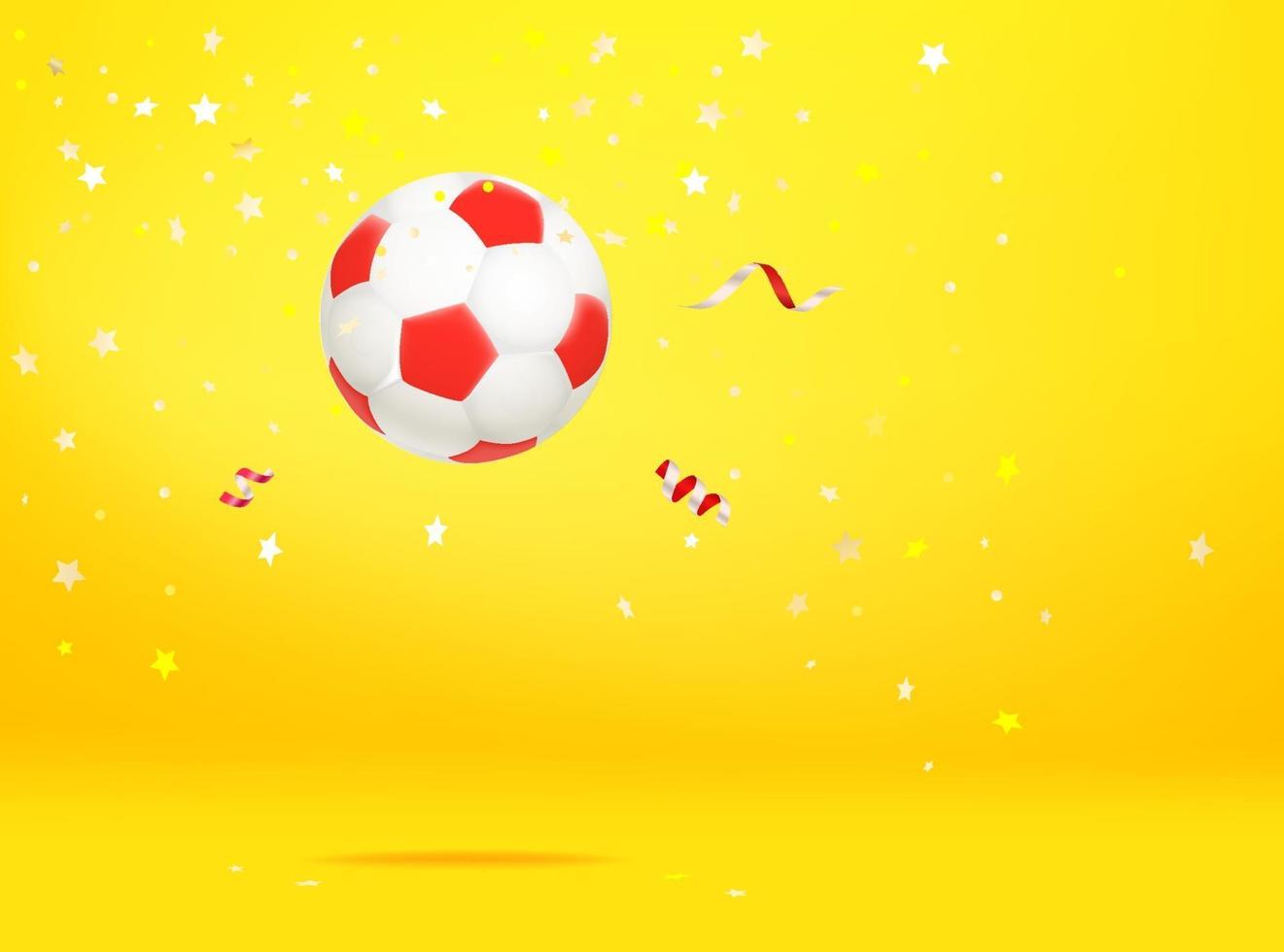 fotboll med konfetti. vinnarkonceptet vektor