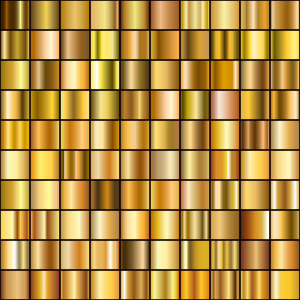 uppsättning av realistisk guld gradienter. vektor