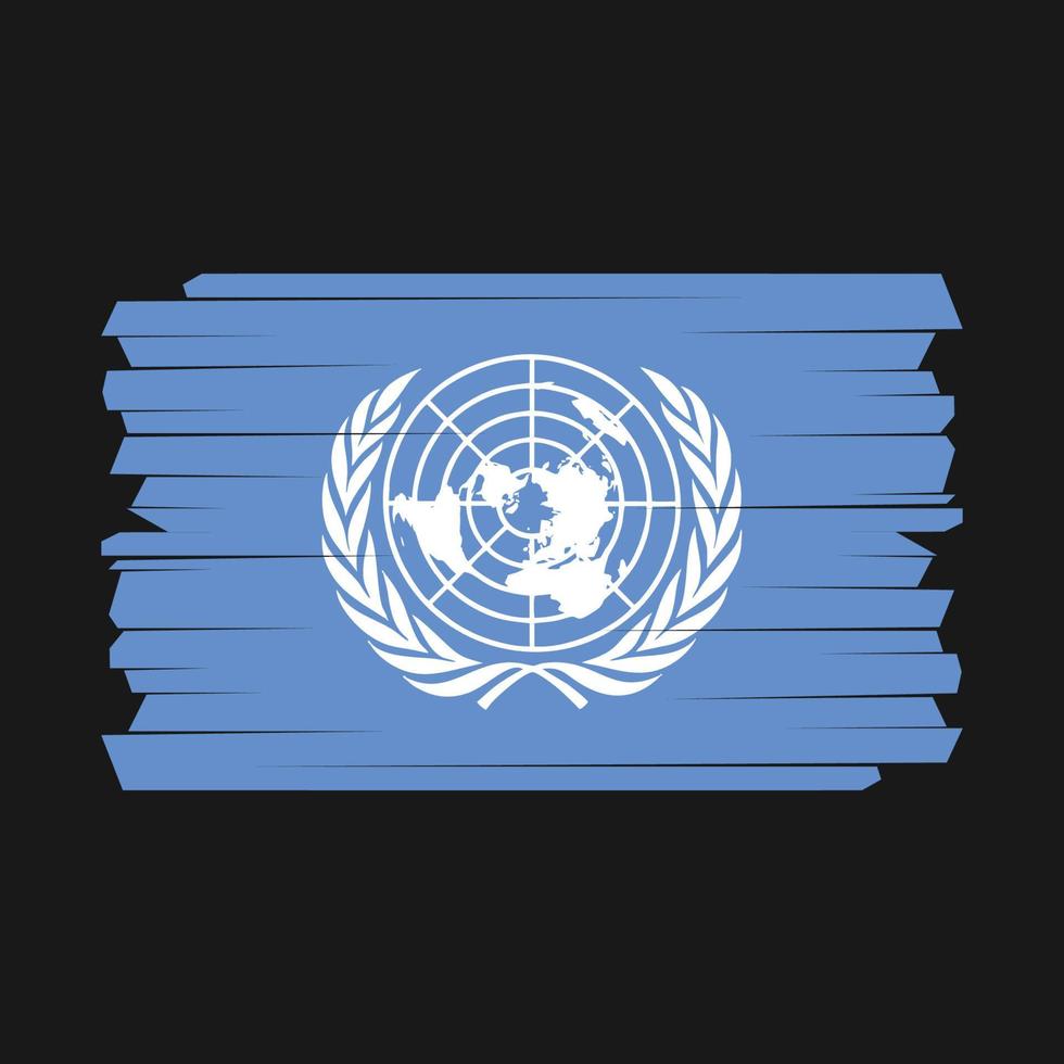 Flaggenpinsel der Vereinten Nationen vektor